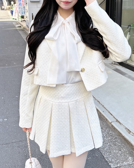 INGNI(イング) ツイードプリーツスカパン アイボリー/ツイード