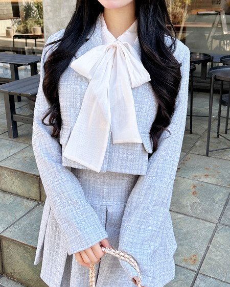 ツイードショートテーラードジャケット