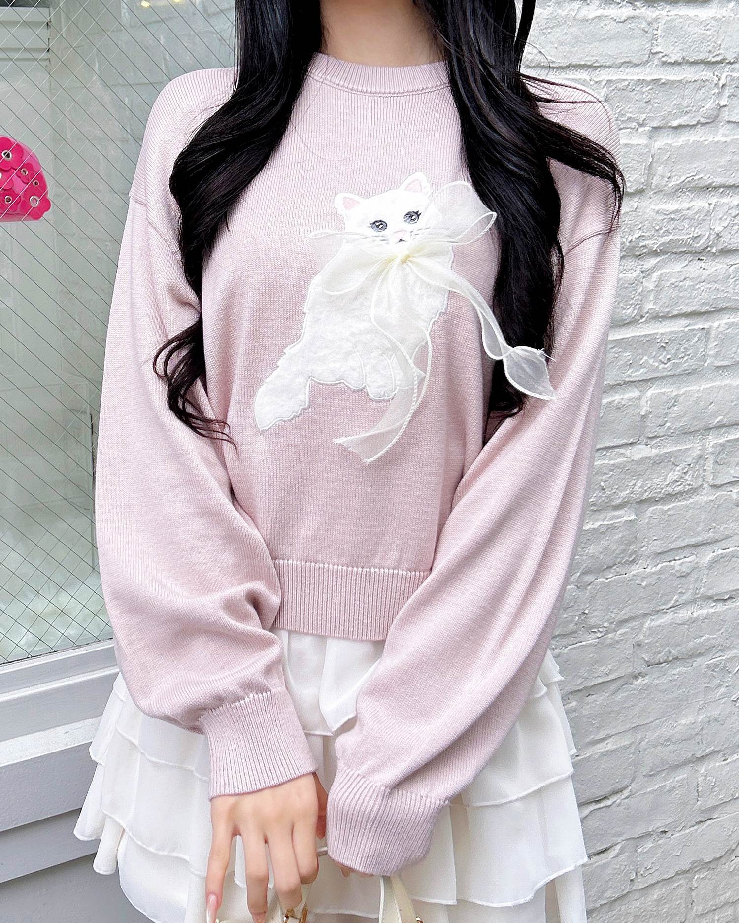 フェザーねこニット