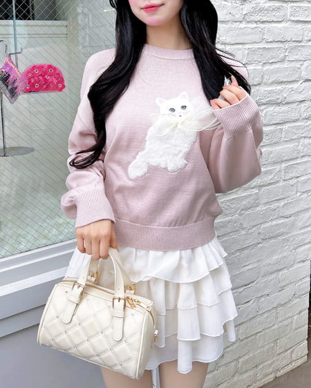 INGNI(イング) フェザーねこニット ピンク