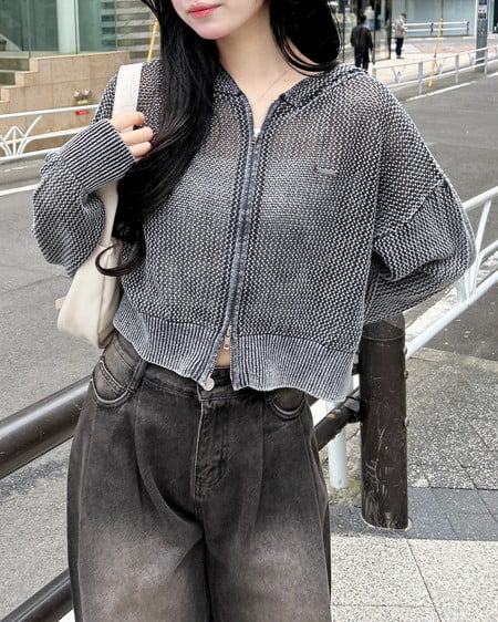 INGNI（イング） メッシュニットパーカー ｸﾛ