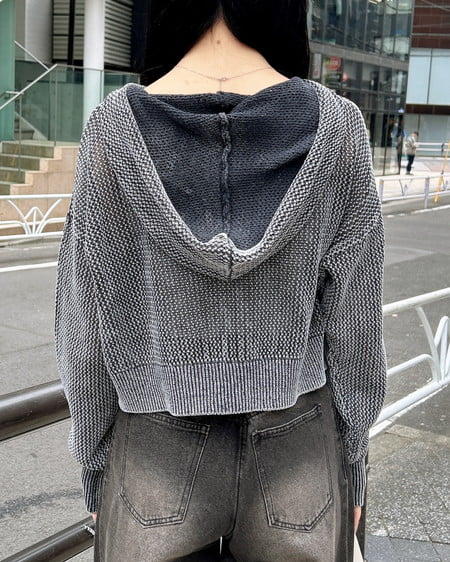 INGNI（イング） メッシュニットパーカー ｸﾛ