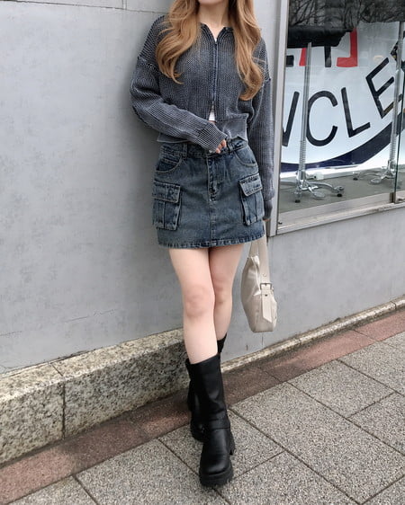 INGNI（イング） デニムカーゴミニスカパン ﾃﾞﾆﾑ/ﾌﾞﾙｰ