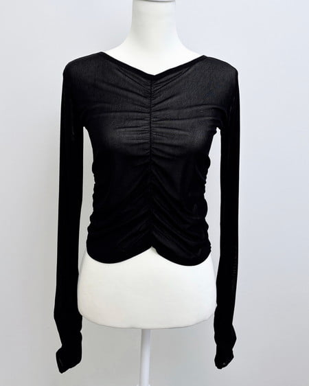 INGNI（イング） フロントギャザートップス ｸﾛ