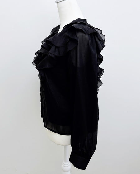 INGNI（イング） フリルブラウス ｸﾛ