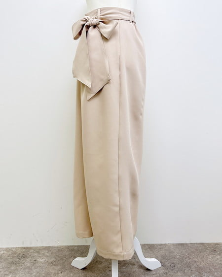 INGNI（イング） リボンワイドパンツ ﾍﾞｰｼﾞｭ