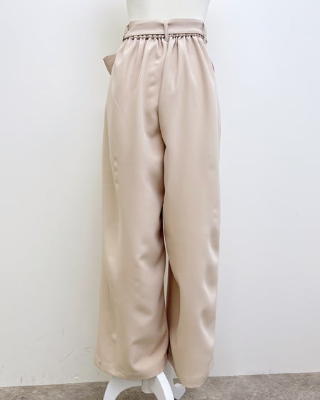 INGNI（イング） リボンワイドパンツ ﾍﾞｰｼﾞｭ