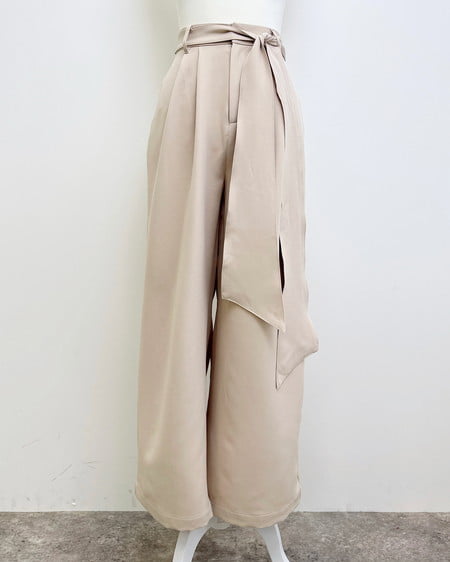 INGNI（イング） リボンワイドパンツ ﾍﾞｰｼﾞｭ