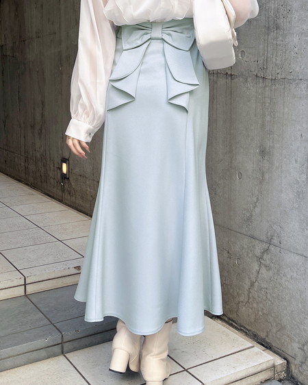 【2／25 2時までの限定価格】【新色登場】バックリボンマーメイドスカート