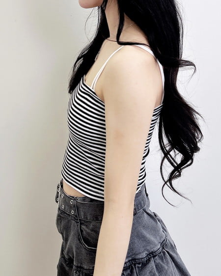 INGNI（イング） ベアリブキャミ ﾎﾞｰﾀﾞｰ