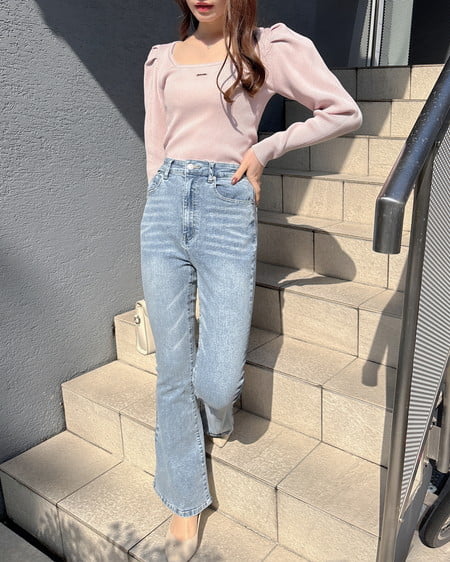 INGNI（イング） プレート付パフスリーブリブニット ﾋﾟﾝｸ