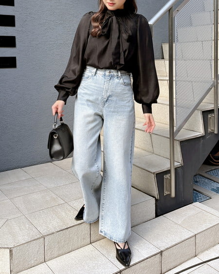 INGNI（イング） ボウタイブラウス ｸﾛ