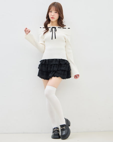 INGNI(イング) レースフリルスカパン クロ