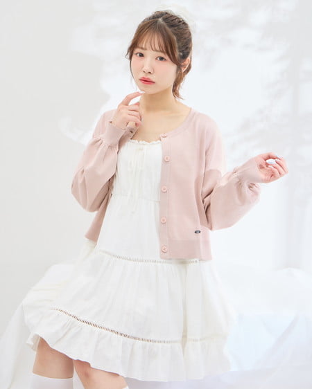 INGNI（イング） プレート付ニットカーディガン ﾋﾟﾝｸ