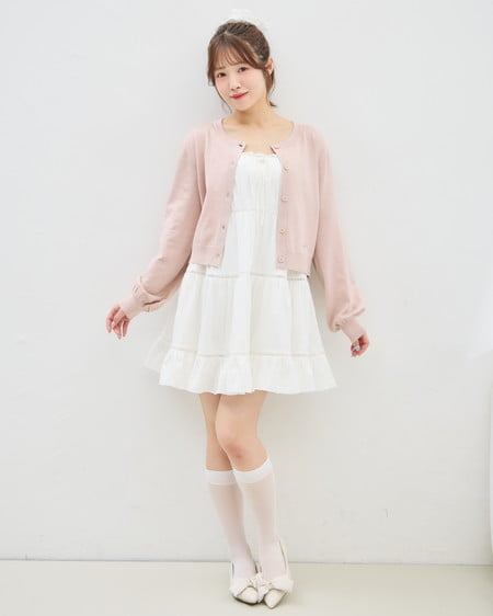 INGNI（イング） プレート付ニットカーディガン ﾋﾟﾝｸ