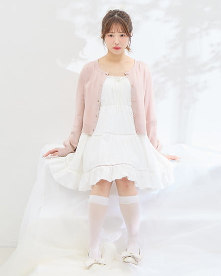 INGNI（イング） プレート付ニットカーディガン ﾋﾟﾝｸ