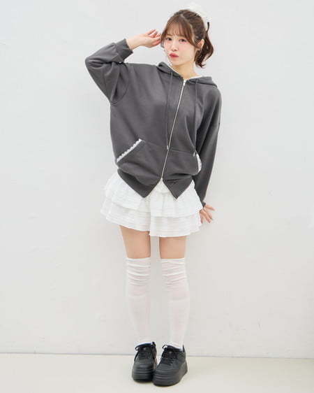 INGNI(イング) レースフリルスカパン オフホワイト