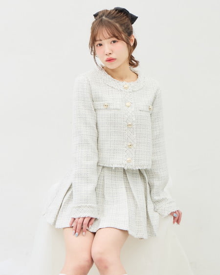 INGNI（イング） ツイードボックスプリーツスカパン(セットアップ対応) ｵﾌ/ﾂｲｰﾄﾞ