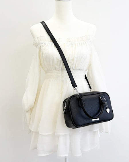 INGNI（イング） ハートチャーム付ボストンバッグ ｸﾛ