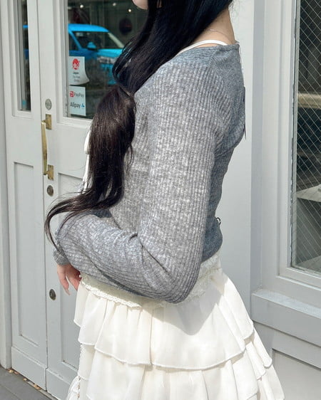 INGNI（イング） レースレイヤードカーデトップス ｸﾞﾚｰ