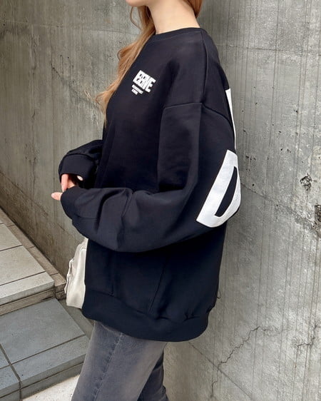 INGNI（イング） バックビッグロゴスウェットチュニック ｸﾛ/ｵﾌﾎﾜｲﾄ