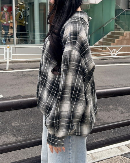 INGNI（イング） バックレースアップチェック柄裾タックシャツ ｵﾌｸﾛ/ﾁｪｯｸ