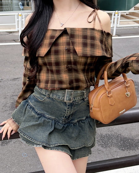 INGNI（イング） ベルト付デニムフリルミニスカパン ﾃﾞﾆﾑ/ﾌﾞﾙｰ