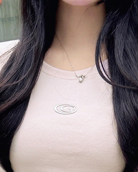 INGNI(イング) サイドレース胸ロゴロングTシャツ ライトピンク