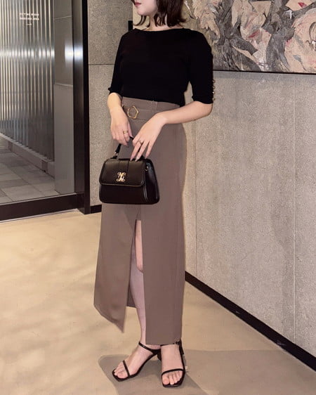 INGNI（イング） 変形バックルIラインスカート ﾓｶ