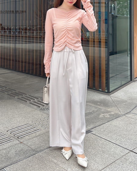 INGNI（イング） フロントギャザートップス ﾋﾟﾝｸ