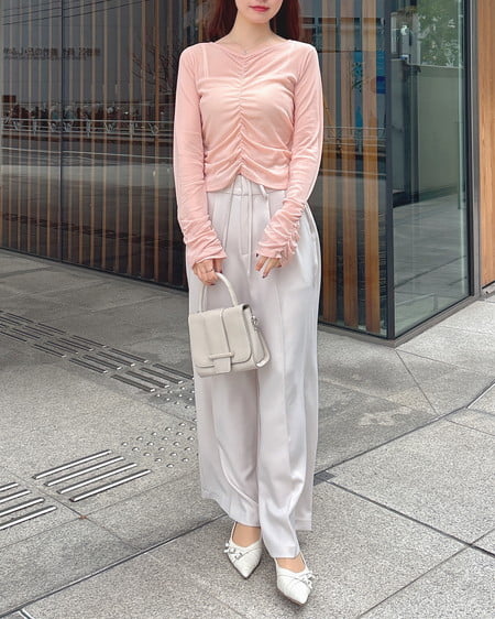 INGNI（イング） フロントギャザートップス ﾋﾟﾝｸ