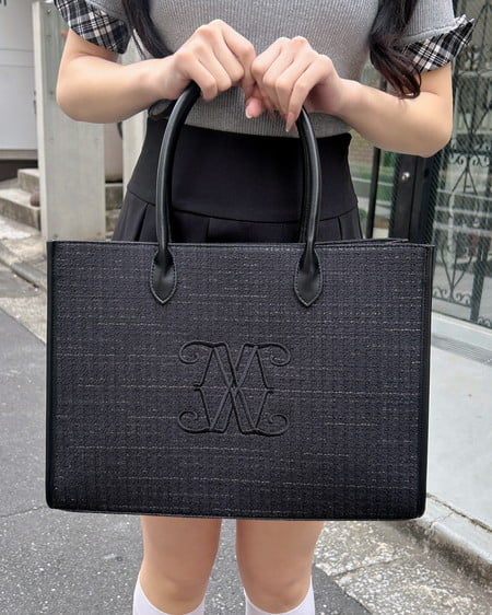 INGNI（イング） ツイードロゴトートバッグ ｸﾛ/ｸﾛ