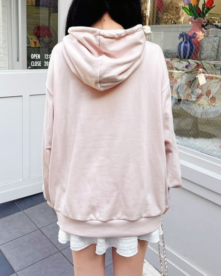 INGNI（イング） キルティングロゴスウェットパーカー ﾗｲﾄﾋﾟﾝｸ/ｵﾌﾎﾜｲﾄ