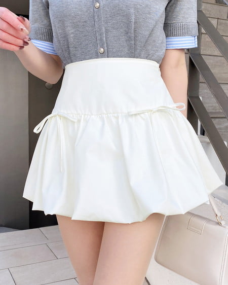 INGNI（イング） リボンバルーンミニスカパン ｵﾌﾎﾜｲﾄ