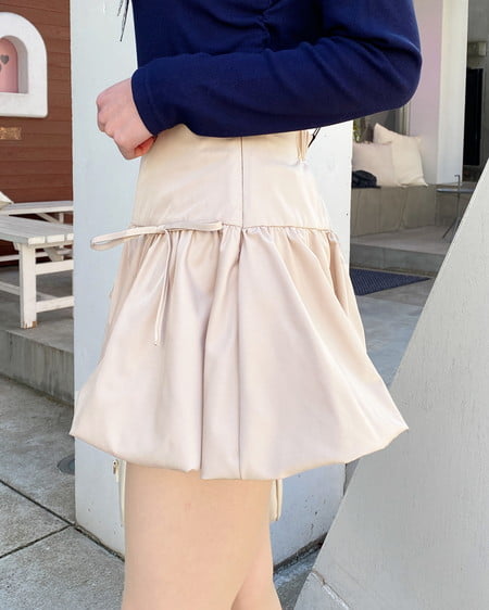 INGNI（イング） リボンバルーンミニスカパン ﾍﾞｰｼﾞｭ