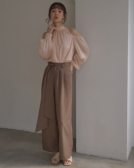 INGNI(イング) 肩開きブラウス ピンク