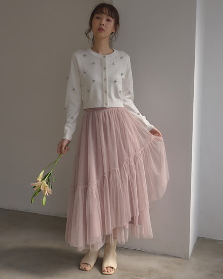 INGNI（イング） ラメチュールフレアスカート ﾋﾟﾝｸ