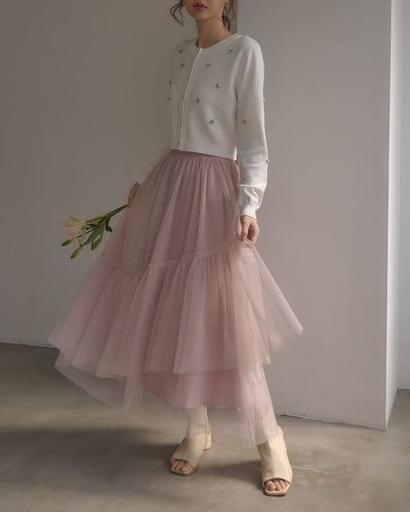 INGNI（イング） ラメチュールフレアスカート ﾋﾟﾝｸ