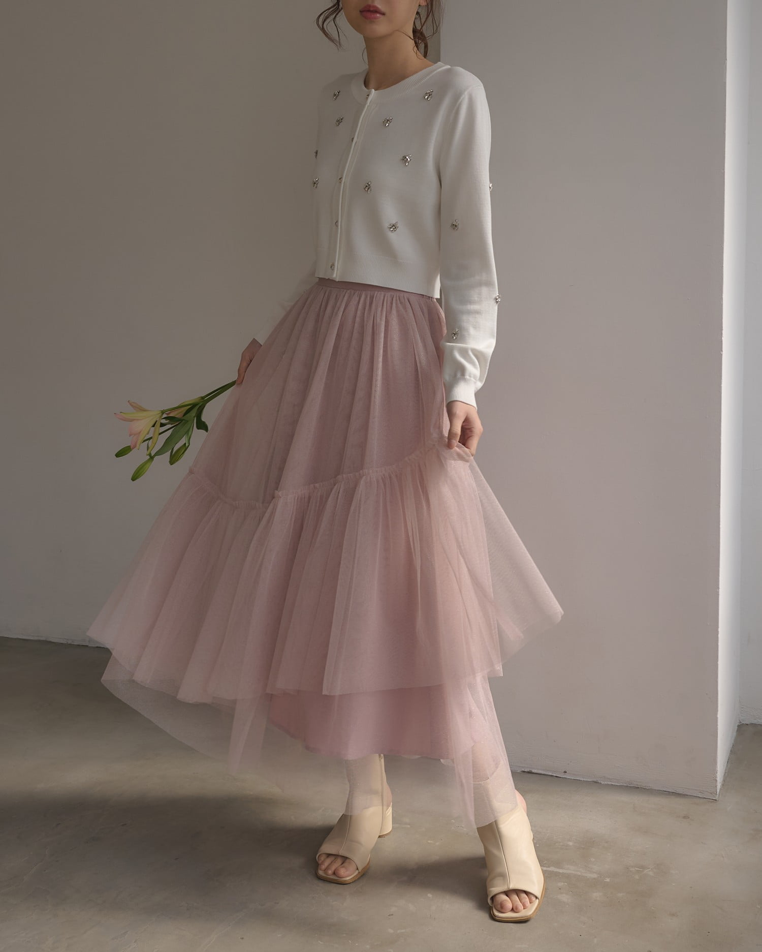 ラメチュールフレアスカート