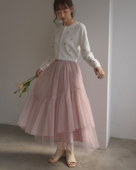 INGNI（イング） ラメチュールフレアスカート ﾋﾟﾝｸ