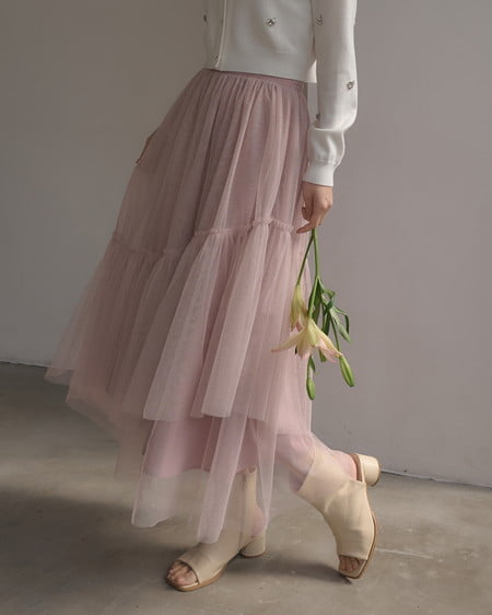 INGNI（イング） ラメチュールフレアスカート ﾋﾟﾝｸ