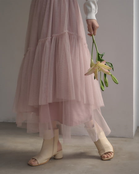 INGNI（イング） ラメチュールフレアスカート ﾋﾟﾝｸ