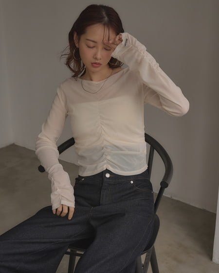 【INGNI SOELA】新作 フロントギャザートップス