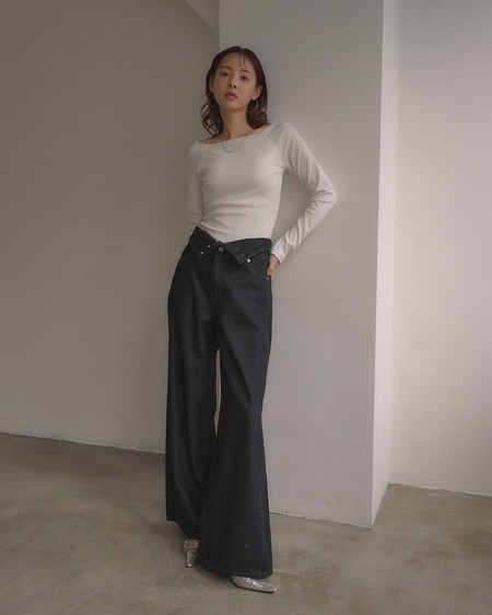 【INGNI SOELA】2Wayハイウエストデニムパンツ(セットアップ対応)