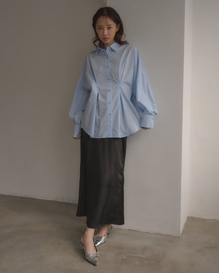 INGNI（イング） サテンマーメイドスカート ｸﾛ