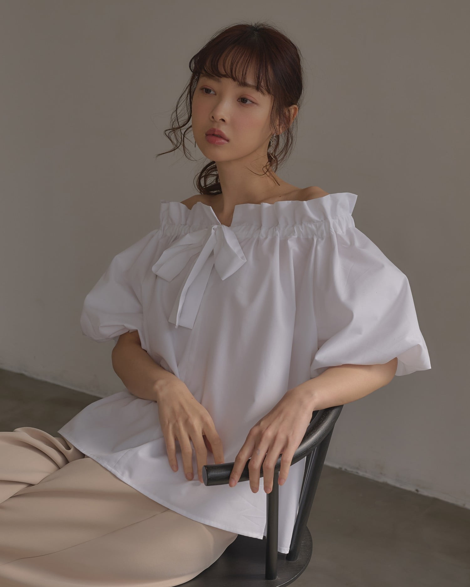 2Wayギャザーオフショルブラウス