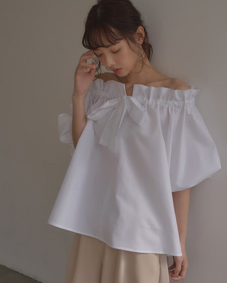 INGNI（イング） 2Wayギャザーオフショルブラウス ｵﾌﾎﾜｲﾄ