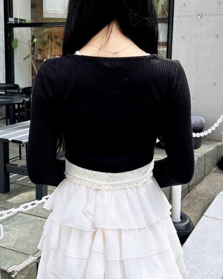 INGNI（イング） レースレイヤードカーデトップス ｸﾛ