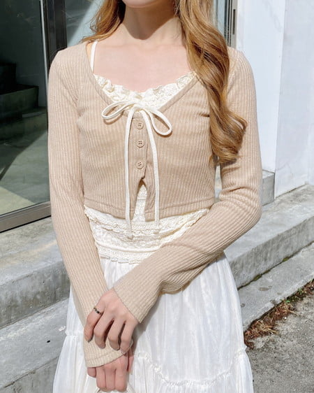 INGNI（イング） レースレイヤードカーデトップス ﾗｲﾄﾍﾞｰｼﾞｭ