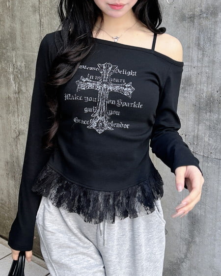 INGNI(イング) ワンショルレースレイヤードトップス